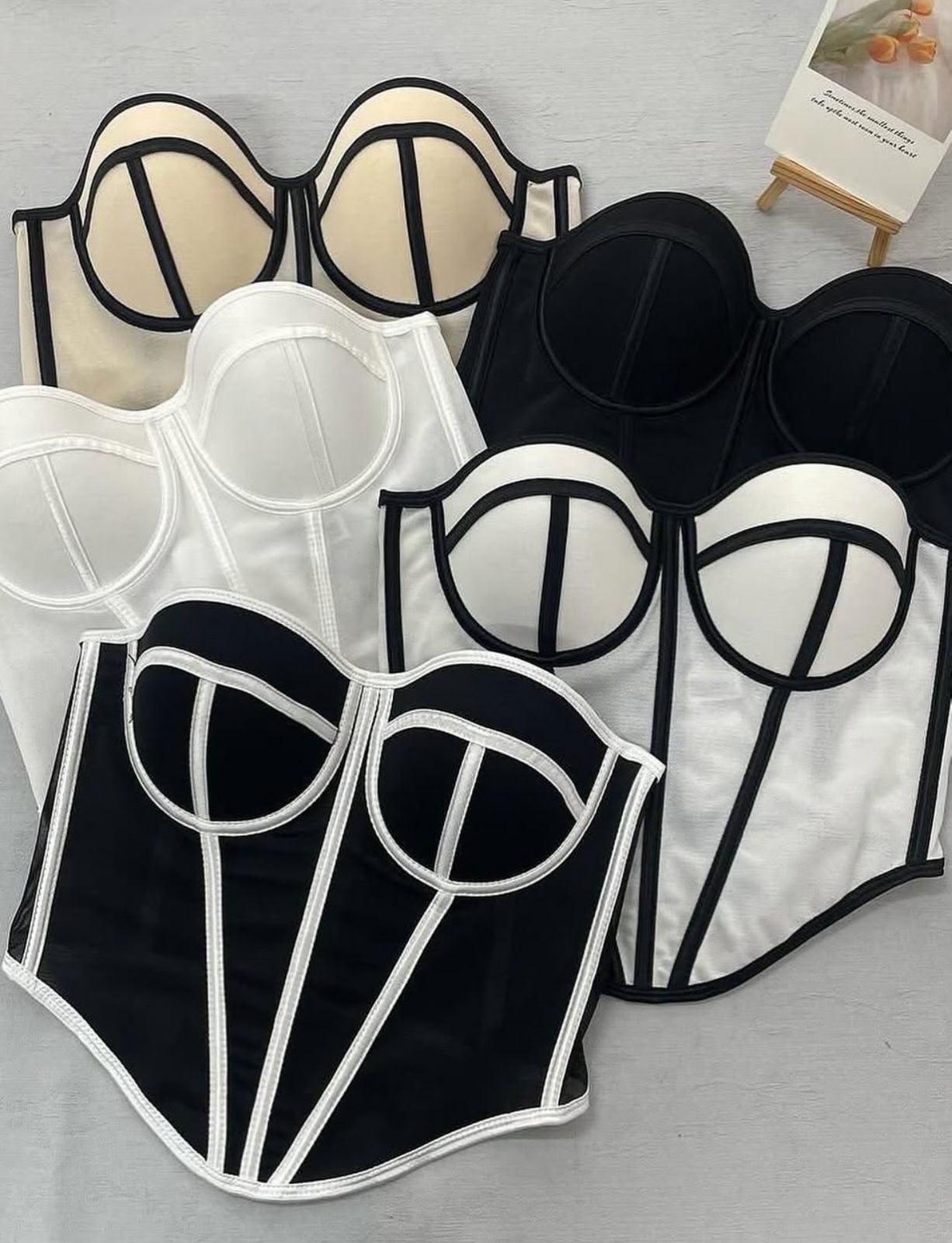 Contrast Trim Corset Top
